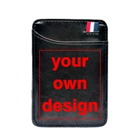 custom your own design picture cover leather mini small magic wallets purse pouch plastic credit bank card case holder