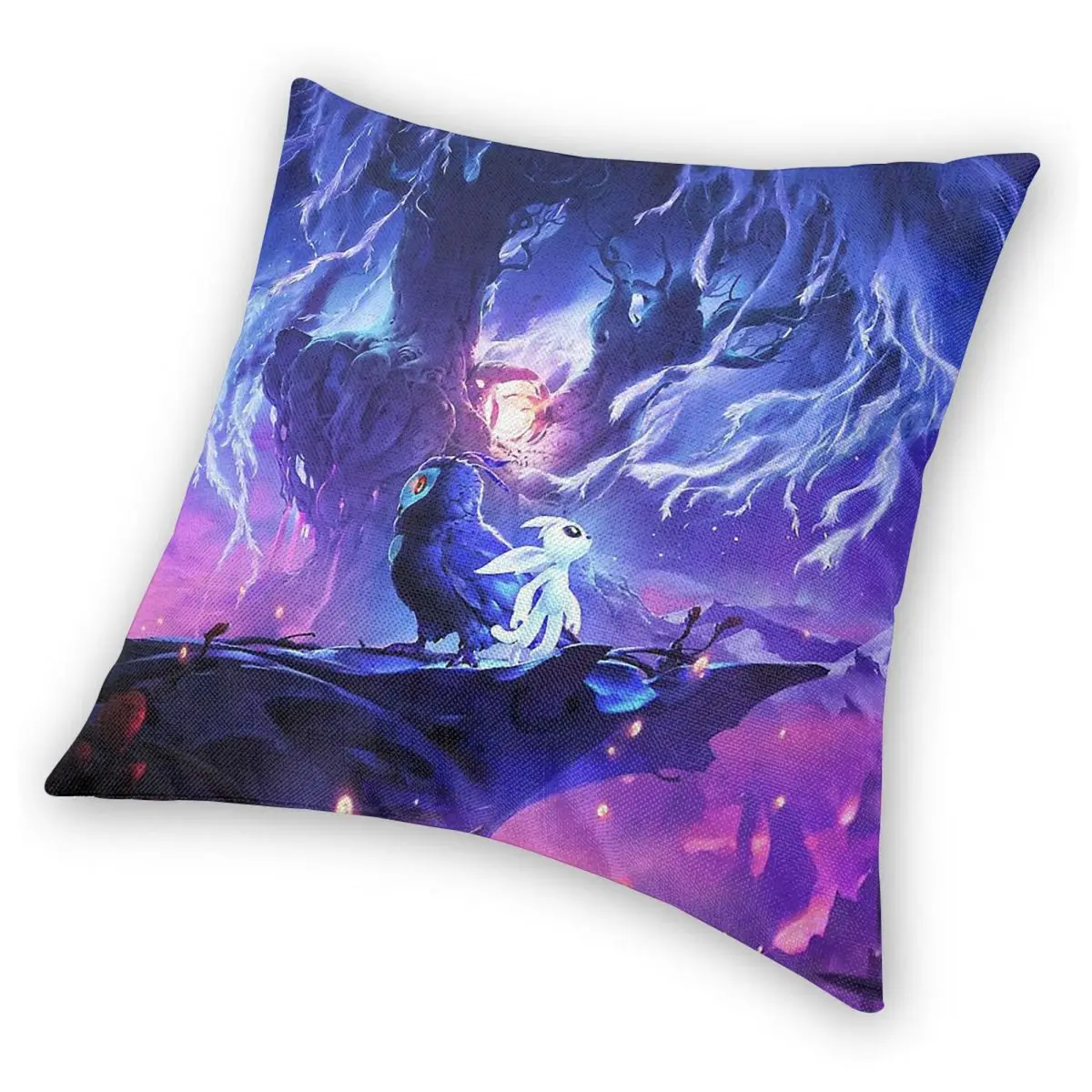 Квадратная наволочка Ori And The Will Of The Wisps из полиэстера, льна и бархата с узором, декоративная наволочка на молнии, чехол для подушки, 18 дюймов (art.: 3920da192ff6b) - 3920da192ff6b