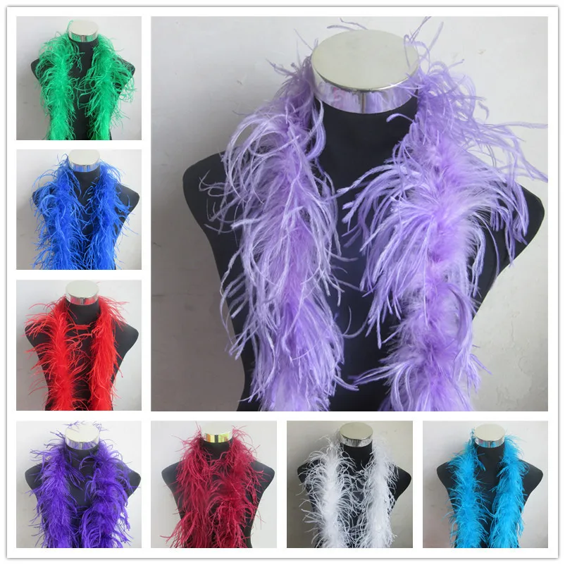 Wholesale 2 Meter fluffy ostrich feather boa skirt Costumes/Trim for Party/Costume Craft ostrich feather in wedding decorations