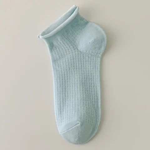 Весенне-летние тонкие женские дизайнерские милые модные хлопковые носки для девочек с дышащей сеткой и рюшами, милые Socken