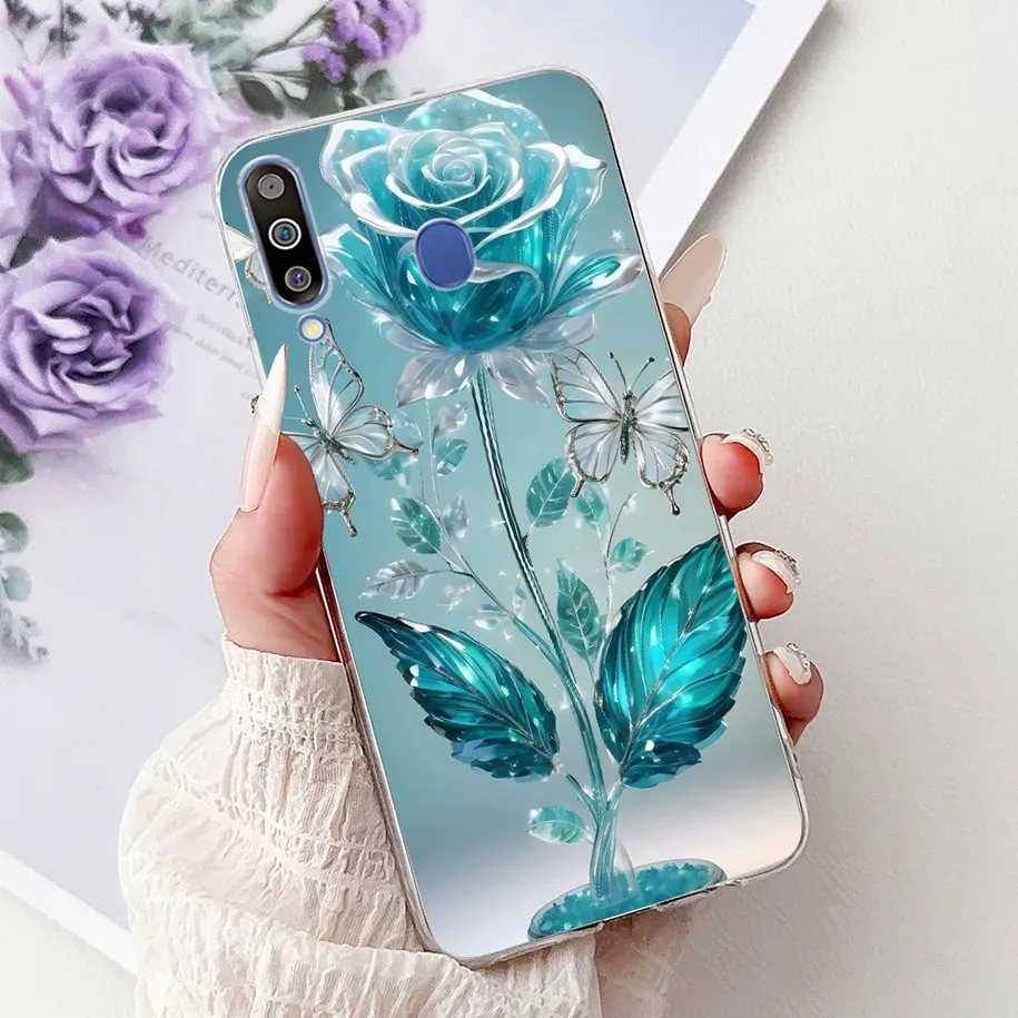 Фото Чехол для Samsung Galaxy M30 M20 M10 SM-M305F SM-M205F SM-M105F, популярные чехлы для телефонов с цветочным принтом для Samsung M30 GalaxyM30, бампер №4