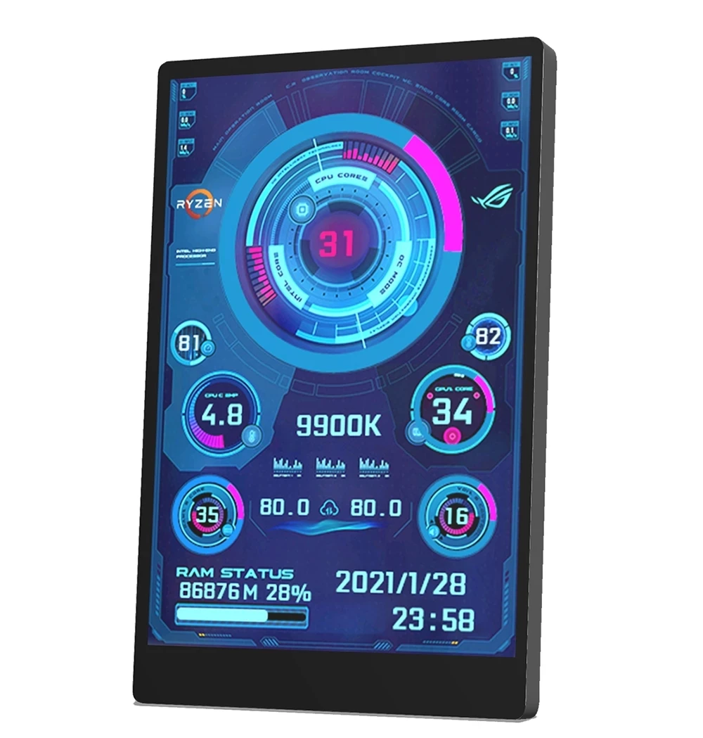 Компьютерный монитор для Mini ITX чехол 3 5 дюйма IPS двойной экран ЦПУ GPU RAM HDD USB дисплей