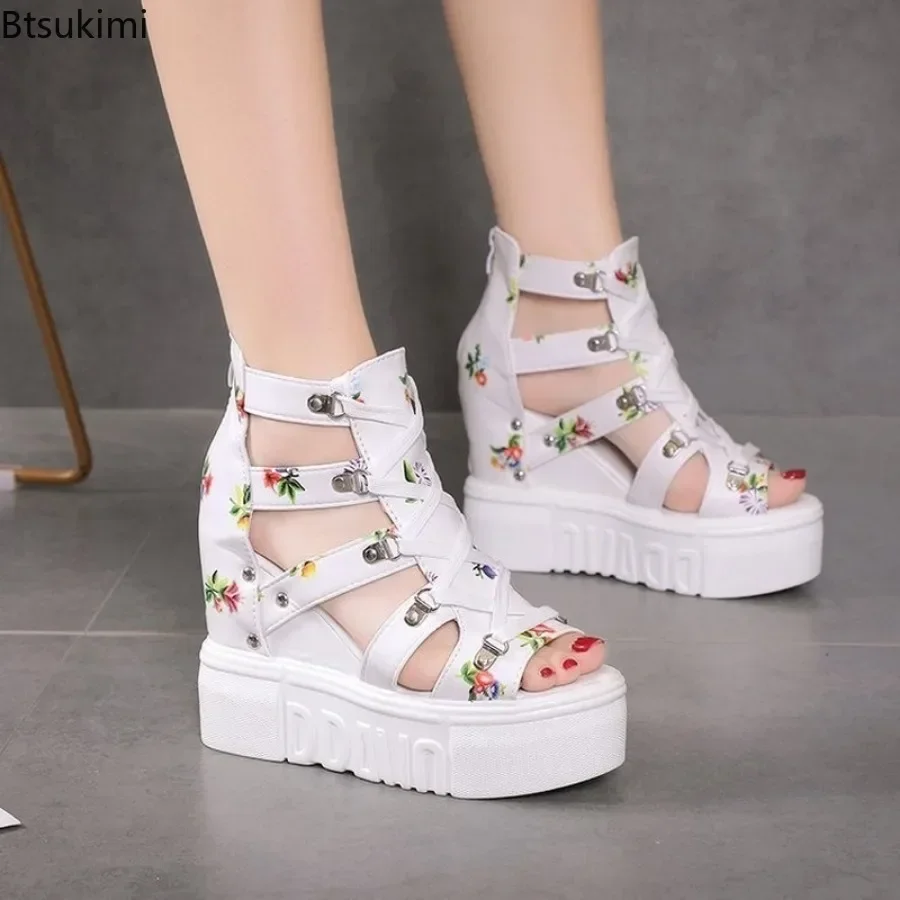 Новинка 2025 женские летние босоножки на высоком каблуке сандалии-гладиаторы