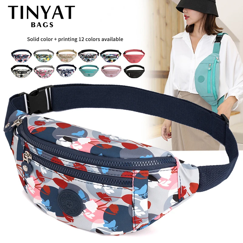 

TINYAT Print Women Fanny Pack Money Phone Purse Shoulder Waist bag Ladies Travel Sports Large Belt Bag Pouch Fashion Handbags