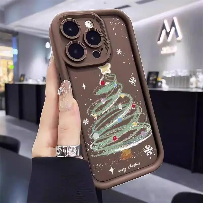 Чехол для Samsung Galaxy A24 A10S A15 A04 A03 A05 A20S A51 4G A11 A06 A03S A04E A31 A25 A50 A05S Artistic Matte Christmas Case