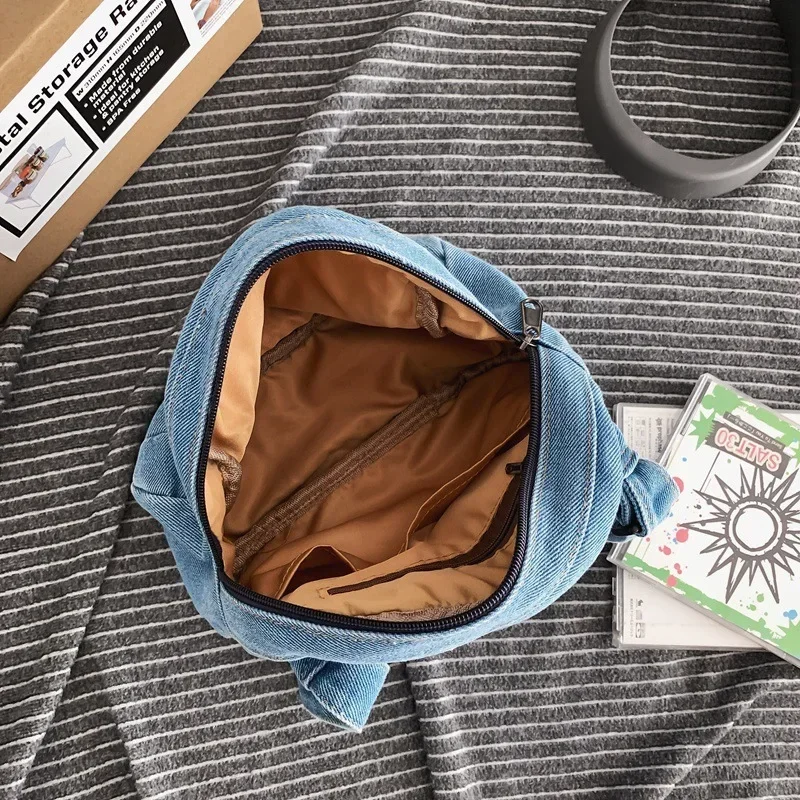 Повседневная женская сумка через плечо маленькая Джинсовая сумочка на винтажные