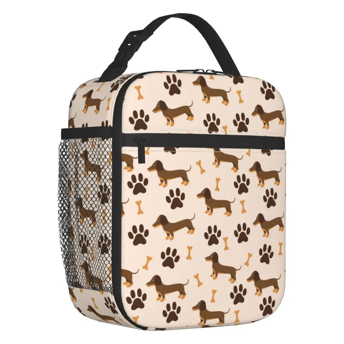 Dachshund Sausage Dog Insulated Lunch Bag for Women Portable Animal Puppy Lovers Cooler Thermal Tote Bag for Office Work School