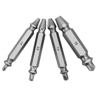 4pcs damaged screw extractor drill bits double side stripped broken bolt remover set easily take speed out demolition tool