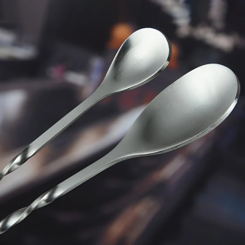 304 ложка для смешивания из нержавеющей стали с длинной ручкой спиральная двойная