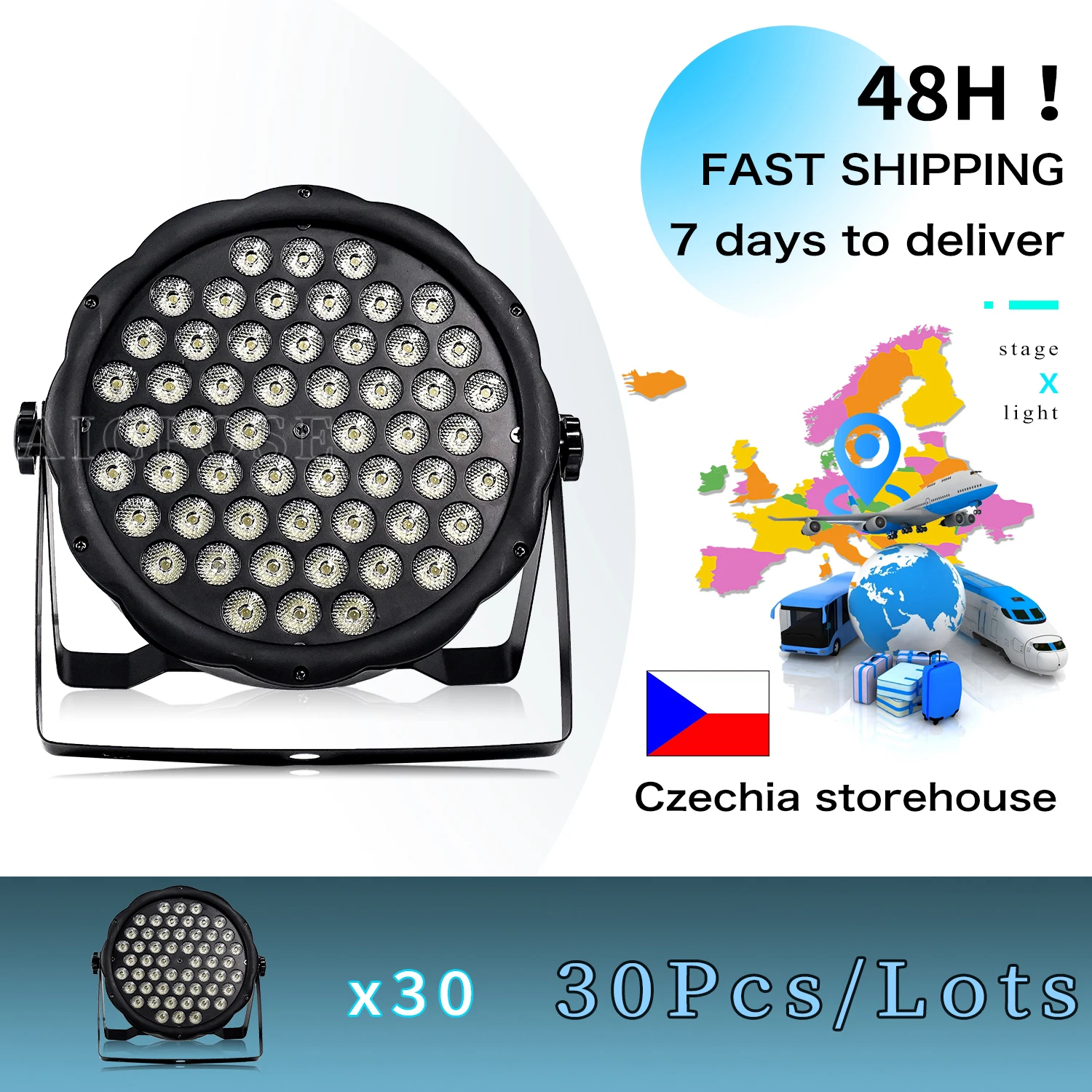 

30units LED Par Lights 54x3W DJ Par LED 54*3w lights R12,G18,B18,W6 Wash Disco Light DMX Controller effect