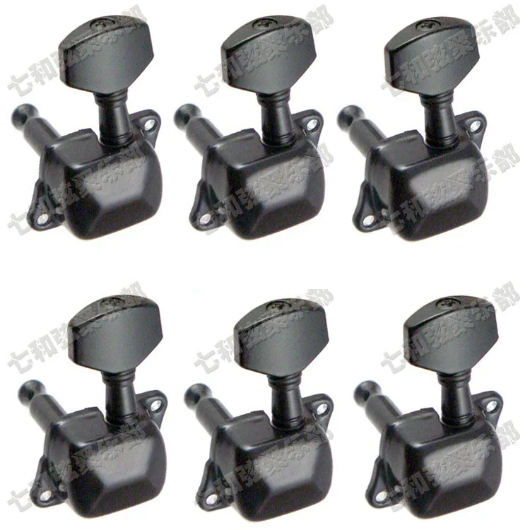 6LBlack Semiclosed Guitar Tuning Pegs keys Tuners Machine Heads (BFB-XS-BK-6L)