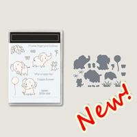 2022 new arrival elephant clear stamps or metal cutting dies sets for diy craft making greeting card scrapbooking
