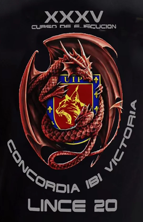 XXXV Promoción UIP Lince 20 Arida испанское Policia Baile жилет из 100% хлопка с круглым вырезом