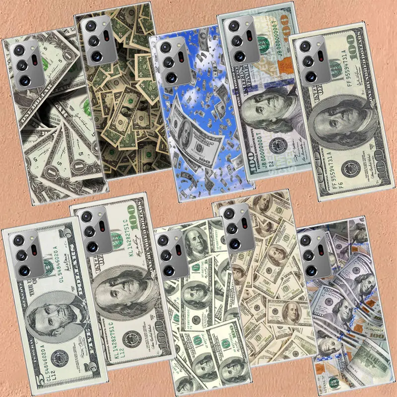 

Banknote Dollar Cash Money Phone Case For Galaxy A71 A51 5G A41 A31 A21S A11 A14 A70 A50 A40 A30 A20E A10 A01 Samsung A9 A8 A7 A