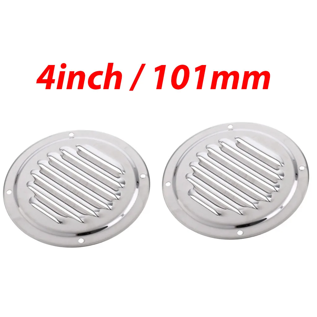 

2pcs 4inch Round Boat Louvered Vent Grill Cover Stainless Steel Air Vent Louver Grill Cover For Marine Yacht RV Caravan
