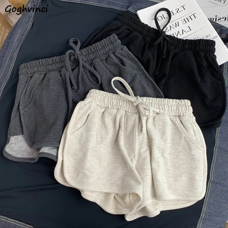 

Shorts Women Loose Home Soft Casual Sporty Simple Basic Summer All-match Pure College Ulzzang Youth Mujer Girlish Harajuku Cool