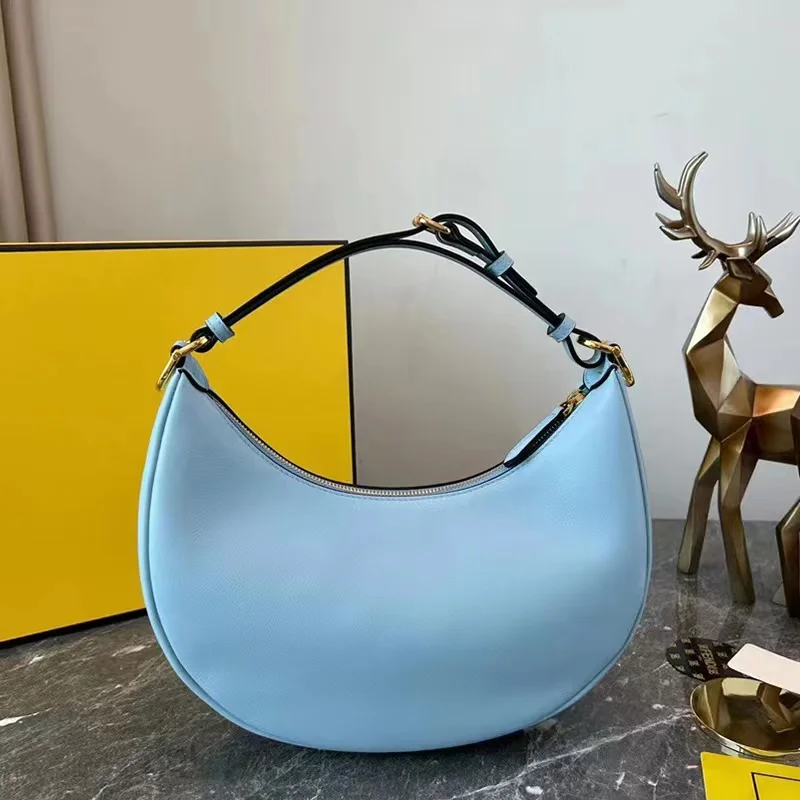 

2022 Women's Brand Soft Leather Shoulder Crossbody Bag Ladie Cowhide Message Half Moon Tote Bags Luxury Brand bagsWoman