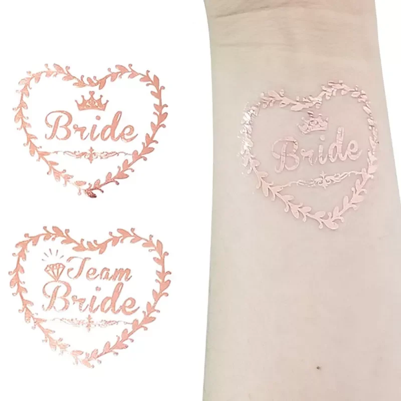 

20pcs Wedding Decorations Team Bride Temporary Tattoos Stickers Bridal Shower Bride To Be Bachelorette Party Hen Party Supplies