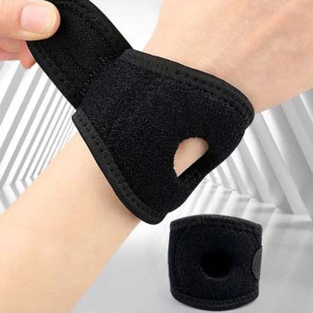 

1Pc Simple Black Wrist Guard Comfortable Adjustable Injury Wrap Bandage Elastic Armbands Support Carpal Tunnel Compression