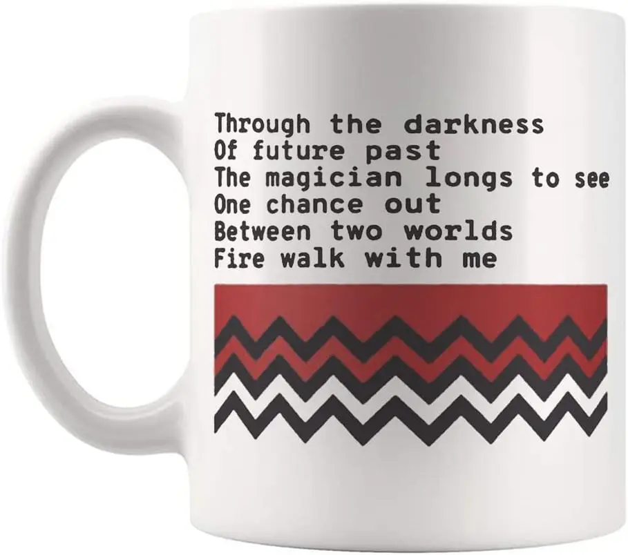 Кофейная кружка с надписью Fire Walk With Me белая 11 унций