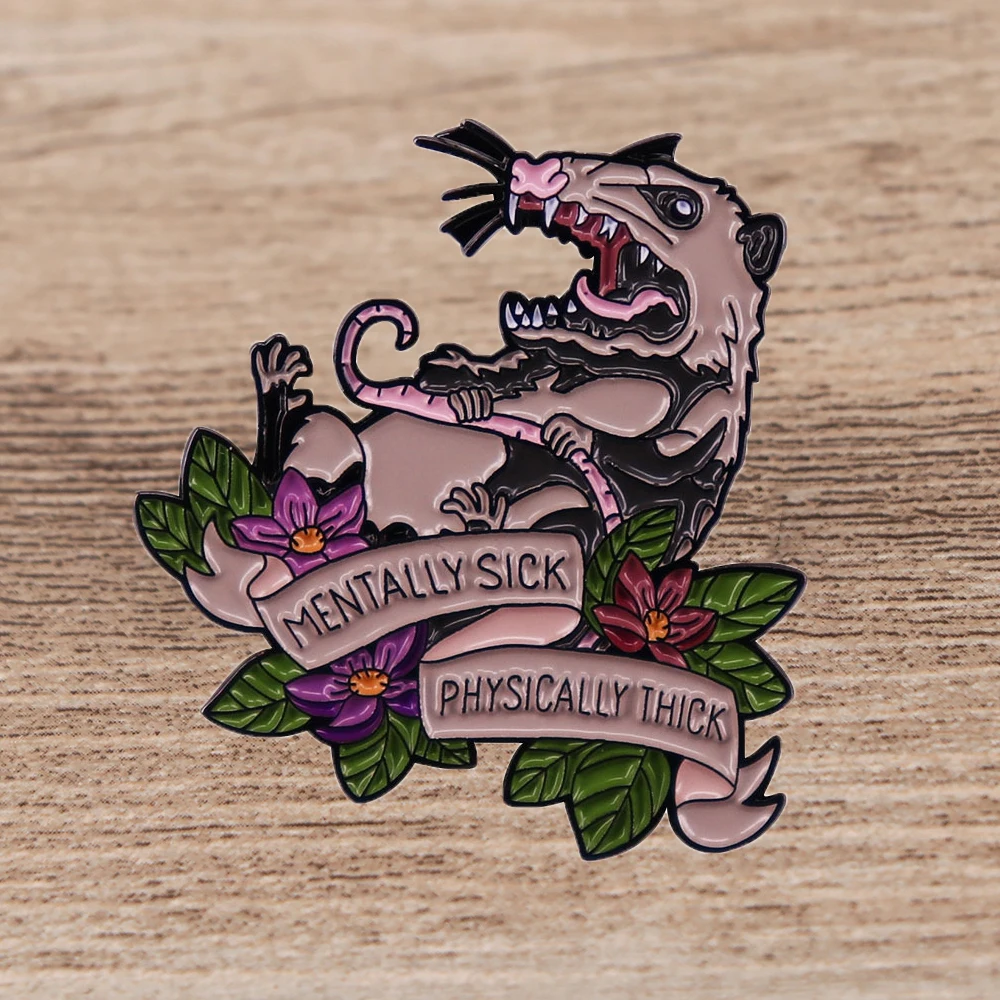 

BG2118 Possum Enamel Pins Brooches Badges Cute Lapel Pins for Backpacks Funny Animal Badges Jewelry Gift Fans Friends
