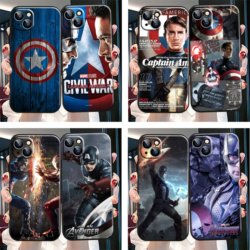 

Avengers Captain America Phone Case For iPhone 13 12 11 Pro Mini X XR XS Max SE 5 6 6s 7 8 Plus Funda Shell Coque Shockproof