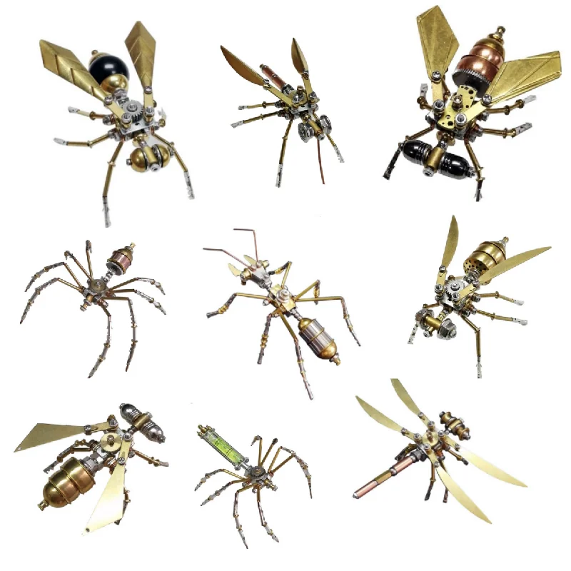 

Металлическая сборка «сделай сам», наборы моделей маленьких насекомых, механический пазл в стиле стимпанк, паук, муравей, стрекоза, пчела, 3D головоломки, игрушки для детей и взрослых