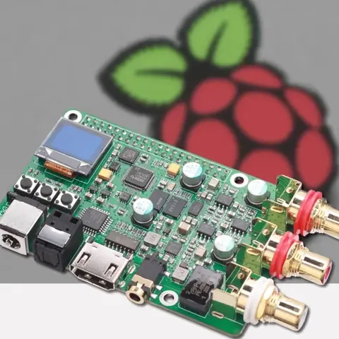 Плата аудио декодирования Raspberry pi DAC ES9038Q2M Hi-Fi лихорадка коаксиальное волокно I2S DSD512 цифровой