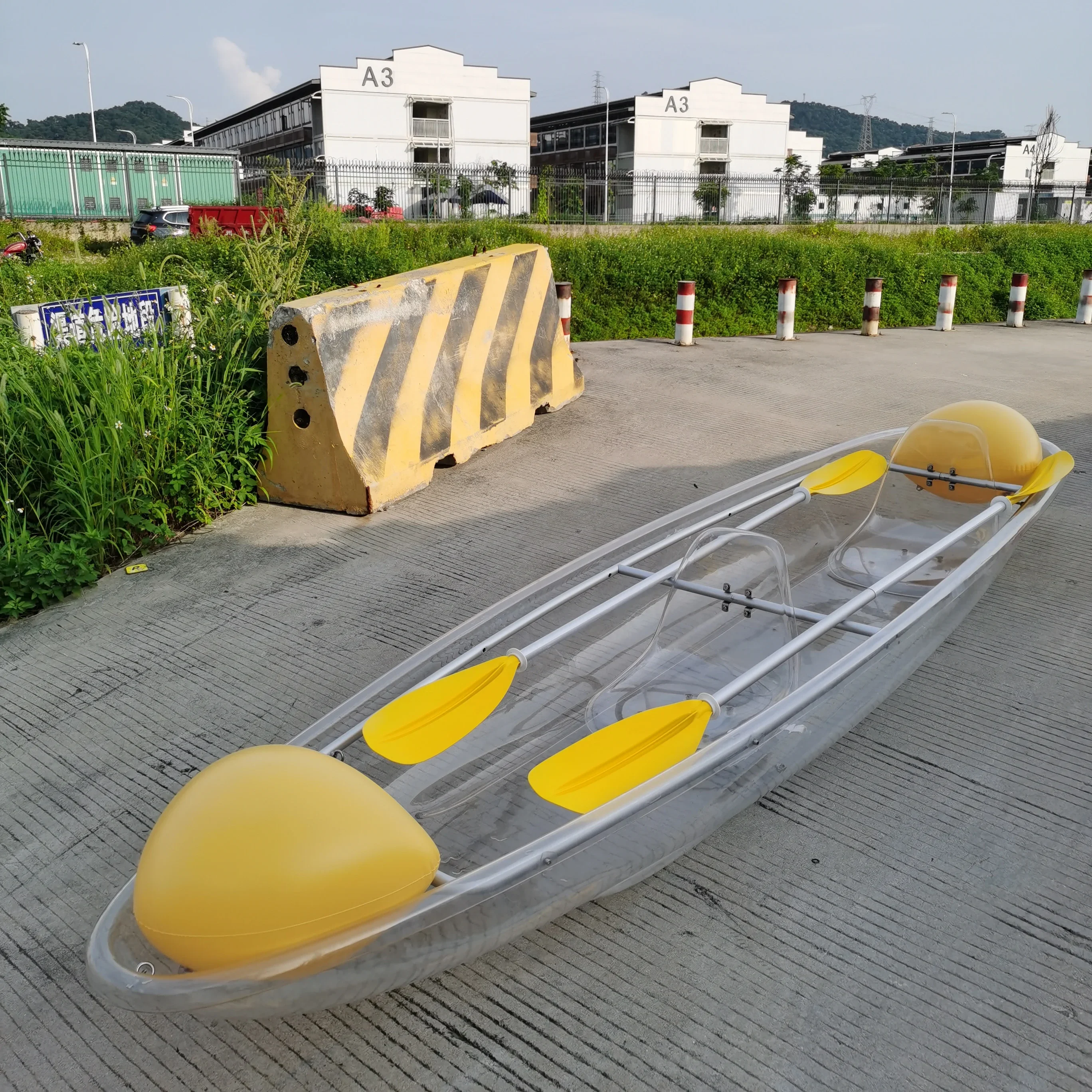 OHO OEM Прозрачный поликарбонатный байдарка с 2 сиденьями лодка прозрачным дном