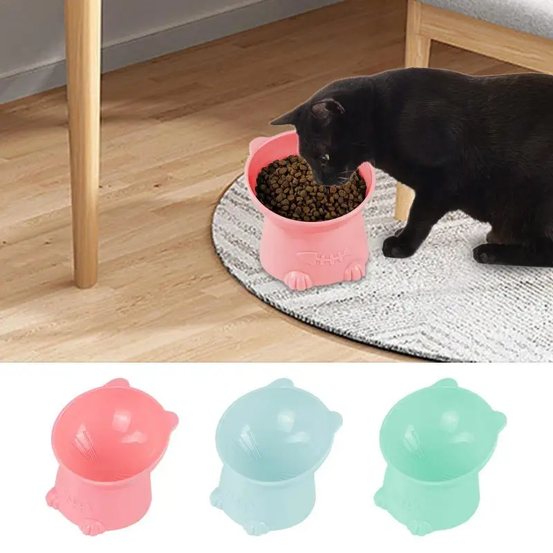 

Tilted Elevated Cat Bowl Cat Design Raised Cat Bowls Slanted Cat Dish Food Or Water Bowls Elevated Feeder Bowl Protect Cat's