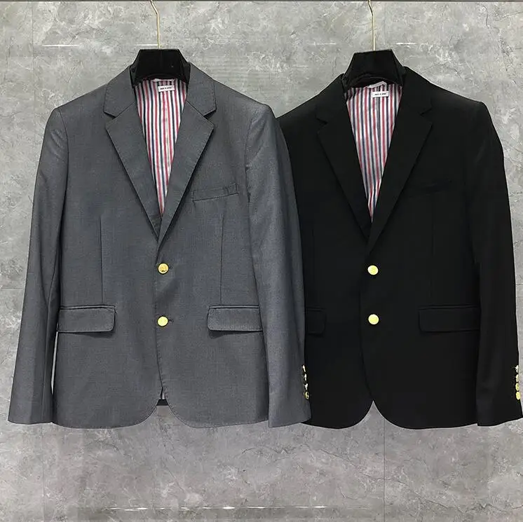 

Man's Suite New Blazer Men British Spring Autumn Single Breasted Solid Coat Formal Suit Slim Fit Men's Jacket