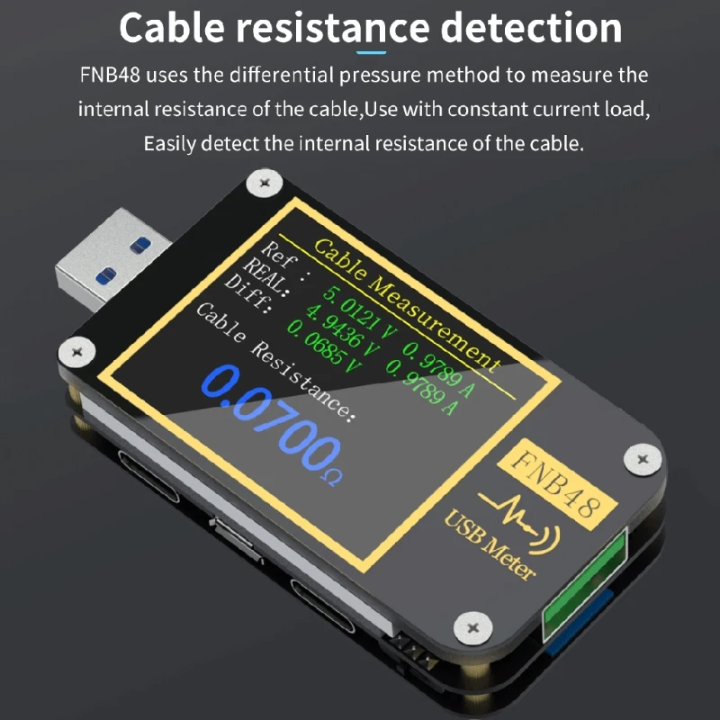 FNB48 PD триггер Вольтметр Амперметр ток и вольтметр USB тестер QC4 + PD3.0 2 0 PPS протокол