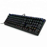 high end 7 colors mix rainbow light 108 keys square keycaps gaming mechanical keyboard mksj 1505 1