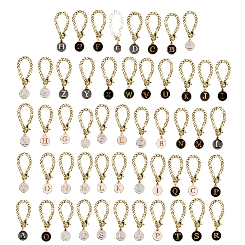 

Letter Charm Chain Handle Chain Accessory with Lobster Clasp