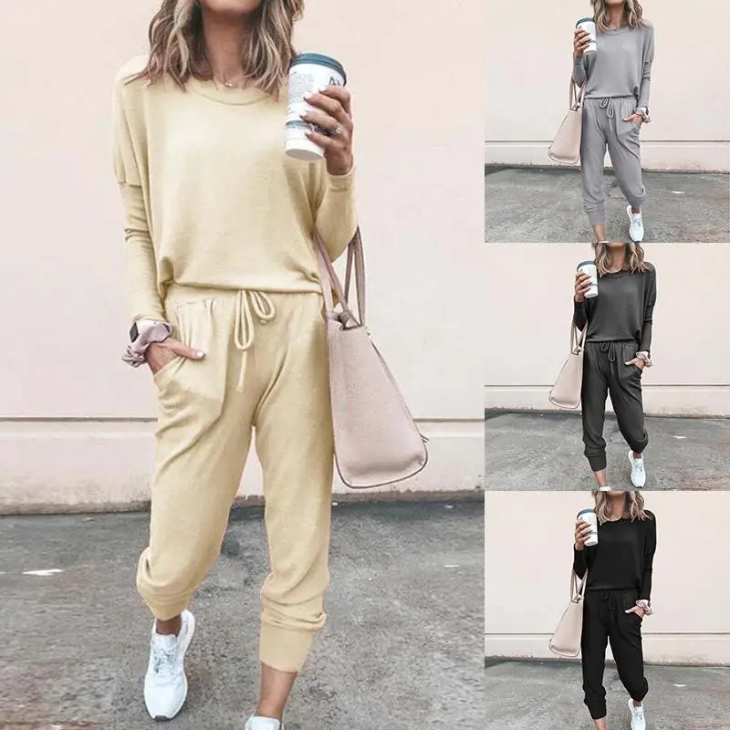 

2022 Autumn Casual Lounge Wear Hot Women Tracksuit 2 Piece Set Fashion Loose Lounge Sets Ladies Sweat Suit Outfits Female Women