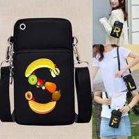 universal waterproof mobile phone bags fruit letter pattern wallet pouch for samsungiphone 11 1213 pro max 8 plus shoulder bag