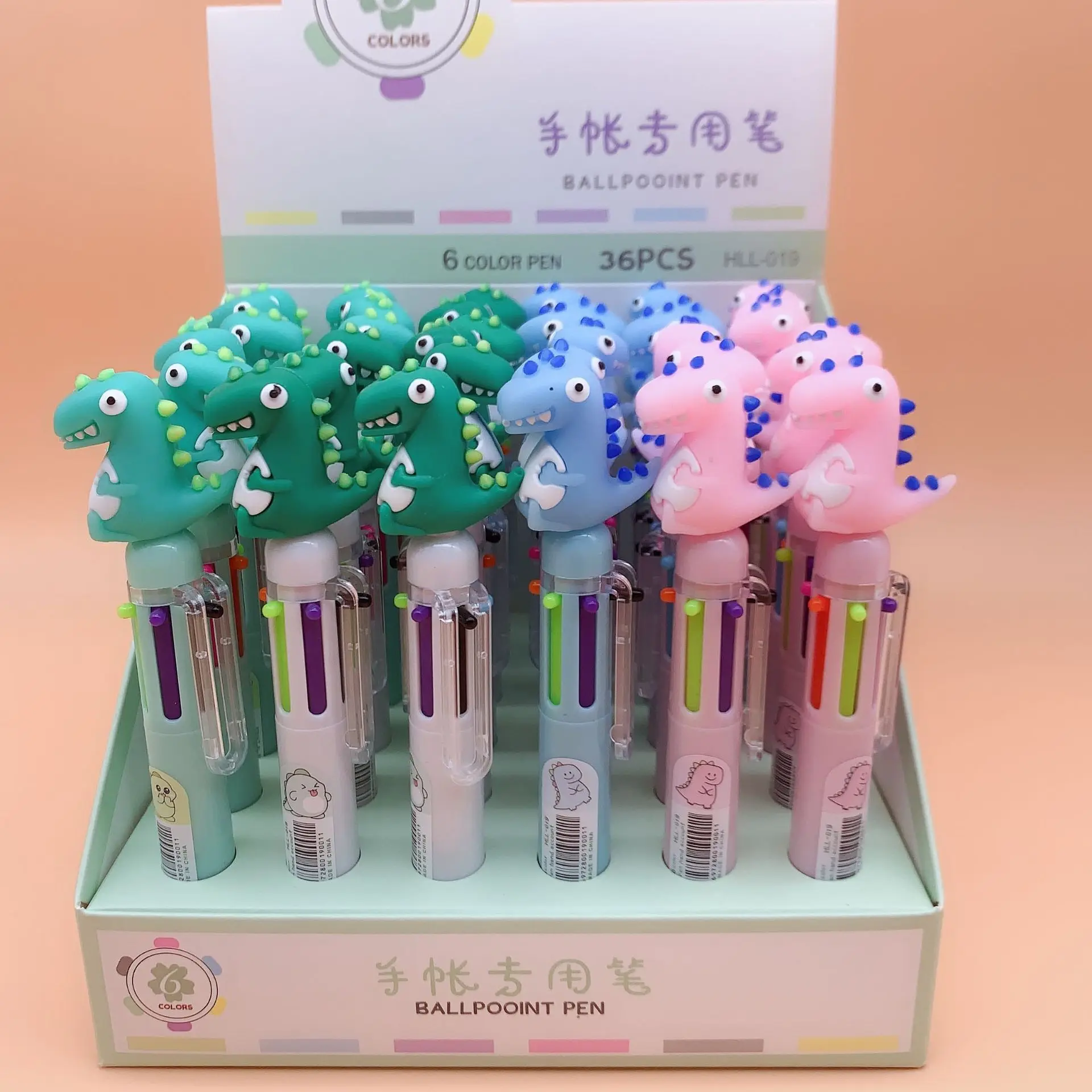 

New 36pcs Cartoon Multi-color Ballpoint Pens Students Writing Tools 6 Colors Stationery 0.5 Kawai School Holiday Prizes Pen Sets