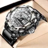 new lige top brand luxury watches men military army mens watch waterproof sports wristwatch dual display watch relogio masculino