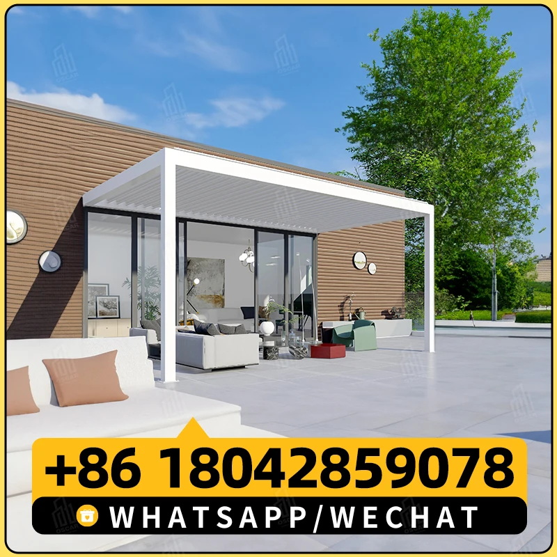 LX электрическая пергола открытый экран вращение сплава прочный навес для