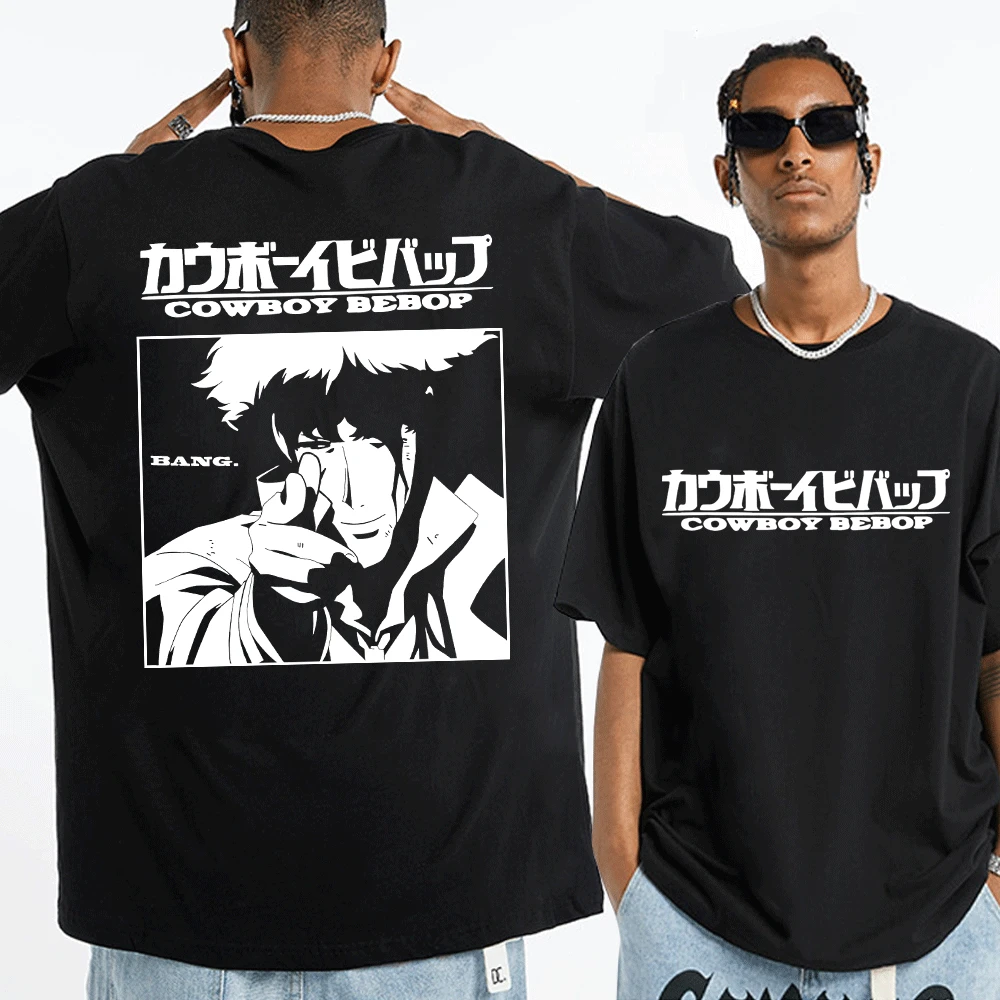 

Japanese Anime Cowboy Bebop T-shirt Short Sleeve Spike Spiegel Graphic Print T Shirt Summer Cotton Tshirts Tops Clothing Gift