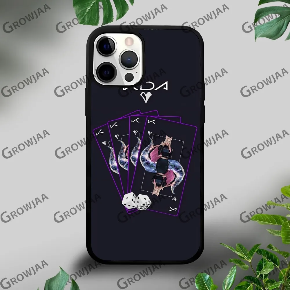 L-LOLS KDA A-Ahri Phone Case For iPhone 16 15 14 13 12 11 Pro Xs Max Mini Plus Celulares Hard Funda