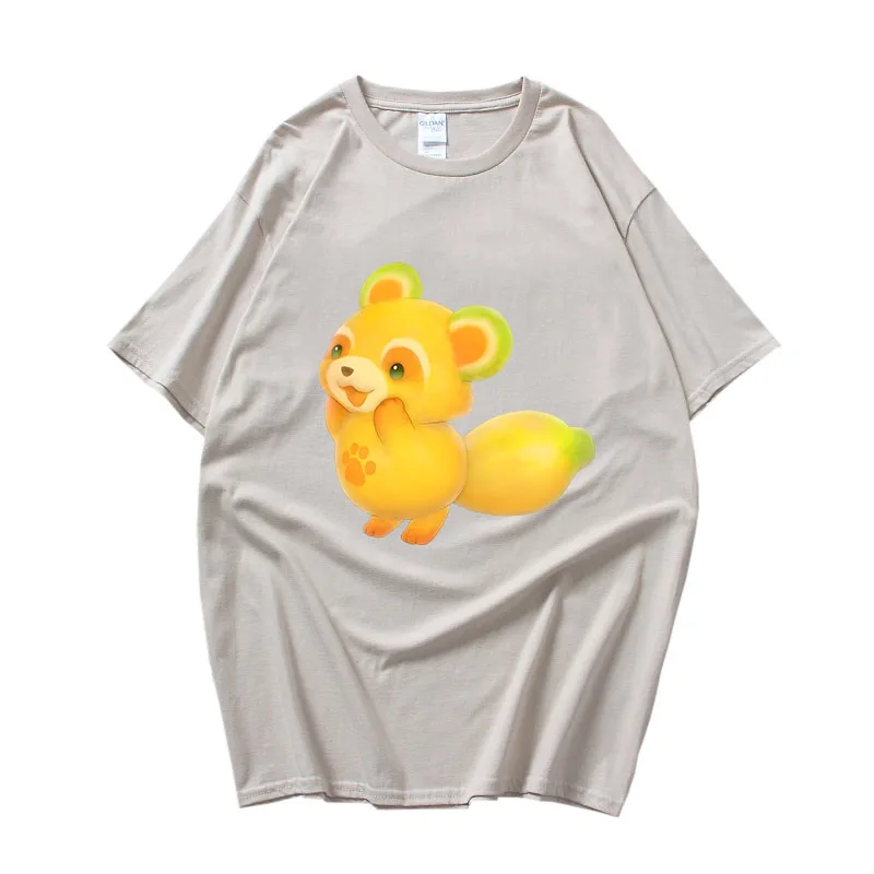 

Vegetable Fairy Papaya Raccoon Shirts for Women Graphic Printed Short Sleeve Summer Cotton Original Tops Couples Y2k Streetwear