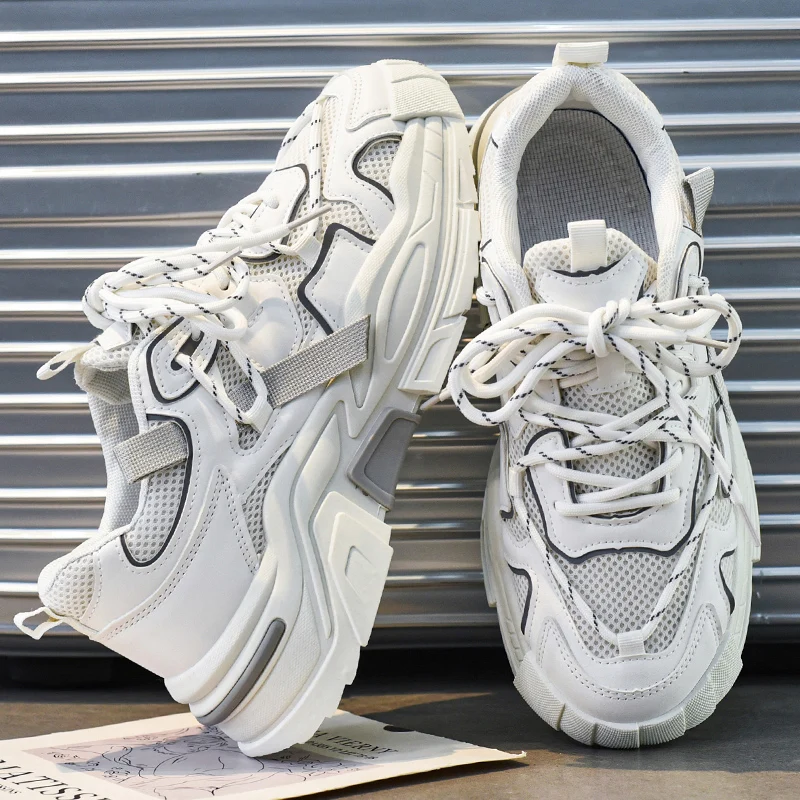 Мужские кроссовки на платформе повседневная спортивная обувь для ходьбы дышащие