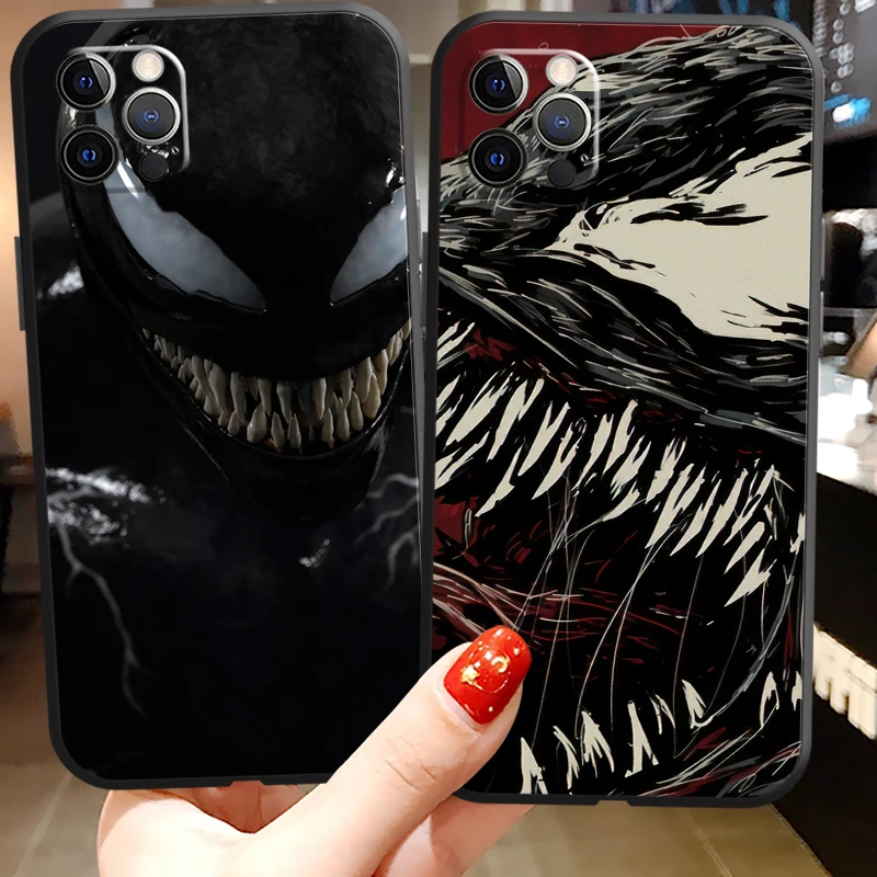 

Marvel Venom Heroes Phone Cases For iPhone 11 12 Pro MAX 6S 7 8 Plus XS MAX 12 13 Mini X XR SE 2020 Carcasa Soft TPU Coque