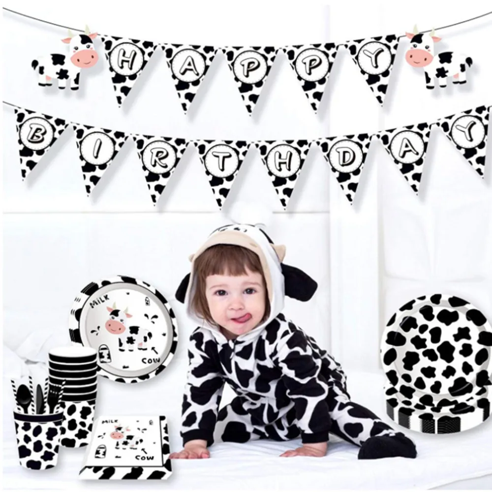 10 шт. набор одноразовых столовых приборов для коровы бумажная тарелка бумажный