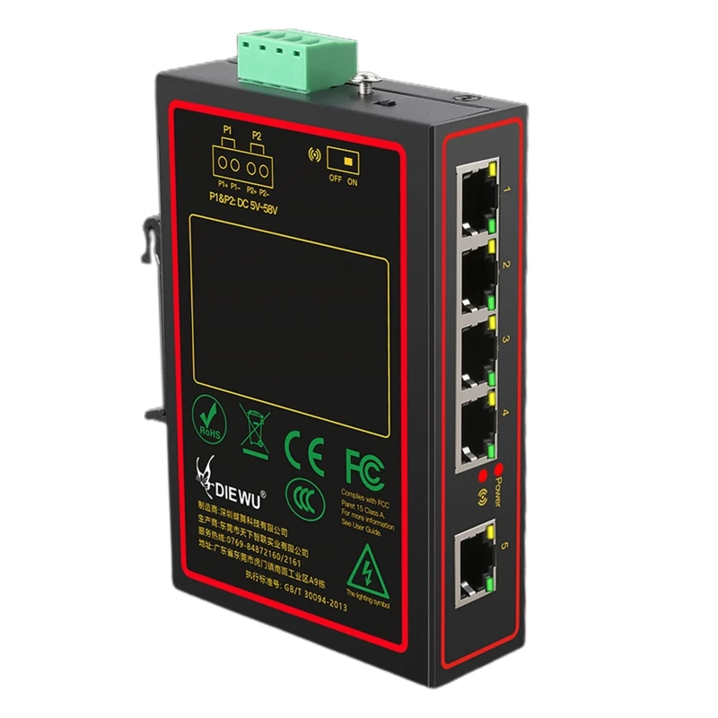 

M68F 5 Port 10/100Mbps Fast Ethernet Switch Desktop Ethernet Splitter Ethernet Switcher Plug and for PLAY Quiet Desktop Desig