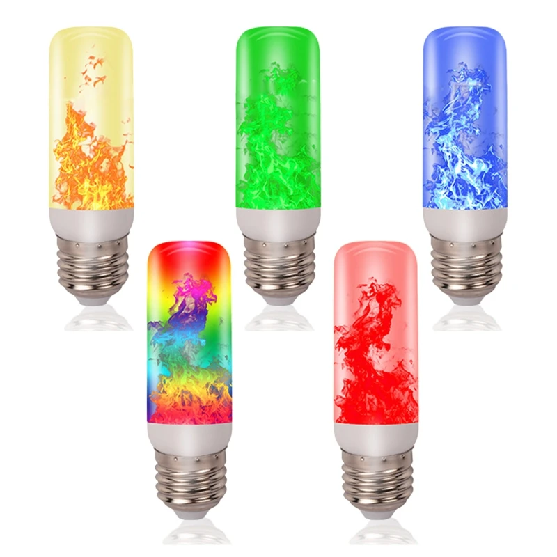 

4 Modes Fire Light Bulbs E27 Base Flame Bulb with Gravity Sensor Flickering Light Bulb Simulate Burning Fire Effect Lamp