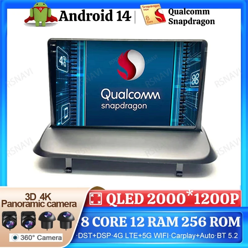 Автомобильный радиоприемник Android 14 для Peugeot 5008 3008 2009 2010 2011 2012 2013 2014 2015 2 DIN Wireless Carplay