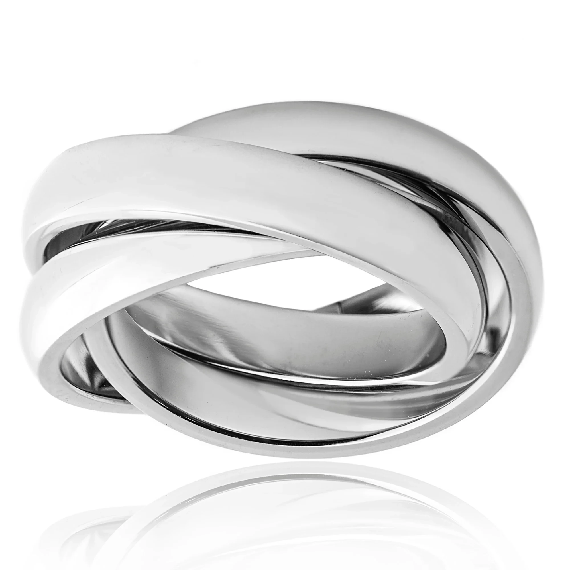 

New Silver Color Cross Rings for Women Men Hip Hop Punk Intertwined Stainless Steel Double Layer Ring Fashion Party Jewelry