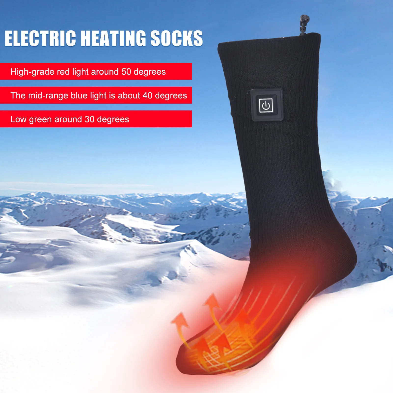 Winter Electric Heated Socks Men's Women's Thermal Heating Thermosocks Foot Warmer Socks Trekking Ski Cycling Outdoor Warm Socks